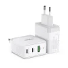 Duzzona 3 portos GaN hálózati töltő adapter 2 x USB Type C + USB 65W PD QC3.0 fehér