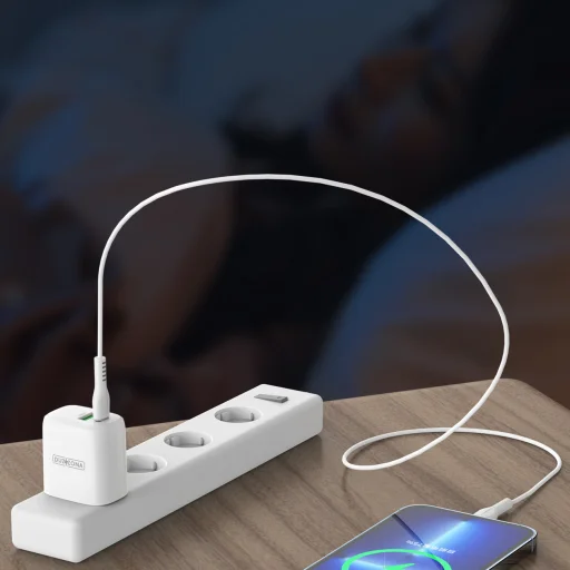 Duzzona hálózati töltő adapter 30W PD QC3.0 USB Type C / USB fehér - 11