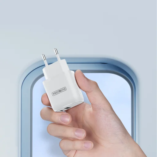 Duzzona hálózati töltő adapter 30W PD QC3.0 USB Type C / USB fehér - 15