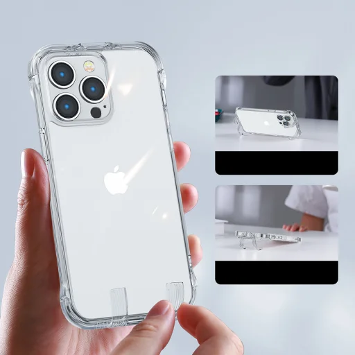 iPhone 14 Plus Joyroom Defender tok támasztékkal, átlátszó (JR-14H3) - 8