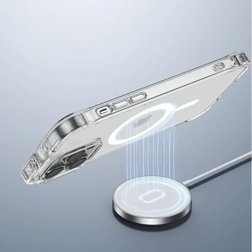 iPhone 14 Plus Joyroom Defender mágneses tok támasztékkal, átlátszó (MagSafe kompatibilis) - 5