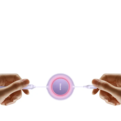 Baseus Bright Mirror2 3 az 1-ben kábel Type C - Type C, micro USB, Lightning 100W 1.1 m lila - 12