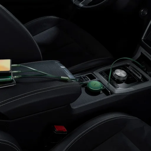 Baseus Bright Mirror2 3 az 1-ben kábel Type C - Type C, micro USB, Lightning 100W 1.1 m zöld - 9