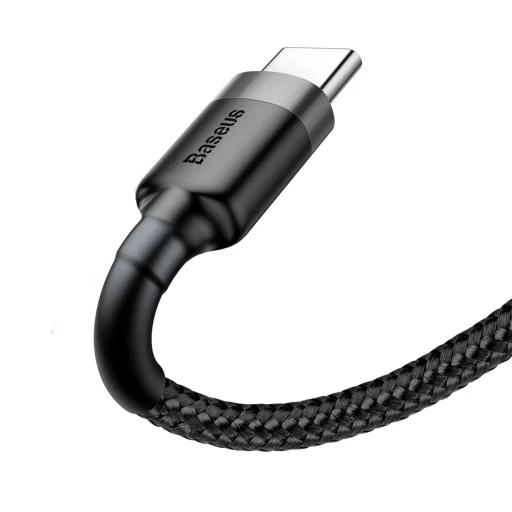 Baseus Cafule Nylon harisnyázott USB/USB-Type C kábel QC3.0 2A 2m fekete-szürke (CATKLF-CG1) - 2