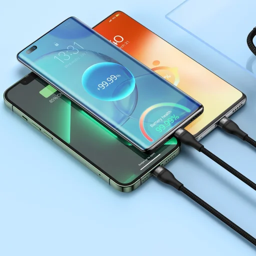 Baseus Flash Series II 3 az 1-ben kábel Type C - Type C, Lightning, microUSB 100W 1.5 m fekete - 5