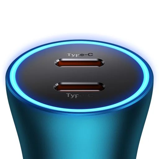 Baseus Golden Contactor Pro autós töltő 2xType C QC PD 40W kék - 2