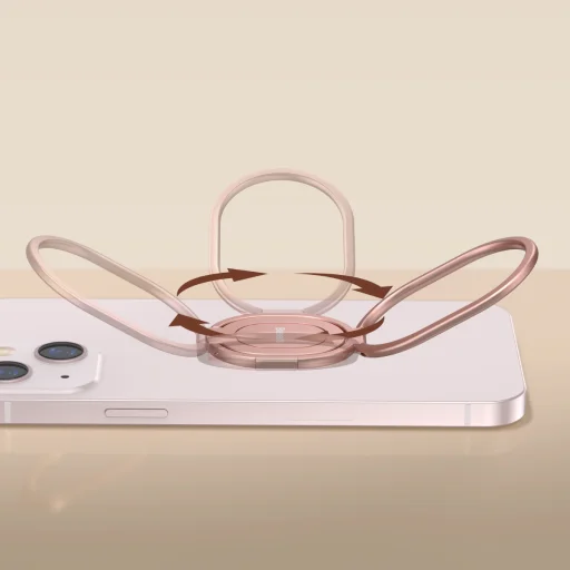 Baseus hátlapi gyűrű tartó/állvány világosrózsaszín - 5