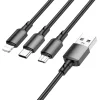 Borofone BX72 3 az 1-ben USB - Type C, micro USB, Lightning töltőkábel 2A 1 m fekete - 2