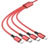 Borofone BX72 4 az 1-ben USB - 2xType C, micro USB, Lightning kábel 2A 1 m piros thumbnail