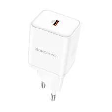 Borofone BN6 hálózati töltő adapter Type C QC 3.0 PD 20W fehér