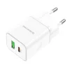 Borofone BN7 hálózati töltő adapter USB+Type C QC 3.0 PD 20W fehér thumbnail