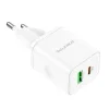 Borofone BN7 hálózati töltő adapter USB+Type C QC 3.0 PD 20W fehér thumbnail