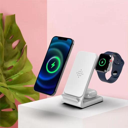 Tech-Protect QI 15W-A20 3 az 1-ben vezeték nélküli töltő fehér - 3