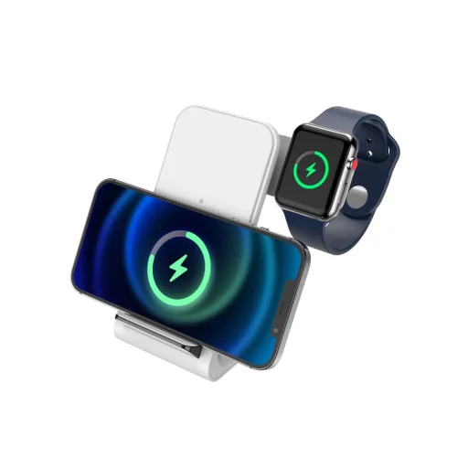 Tech-Protect QI 15W-A20 3 az 1-ben vezeték nélküli töltő fehér - 7