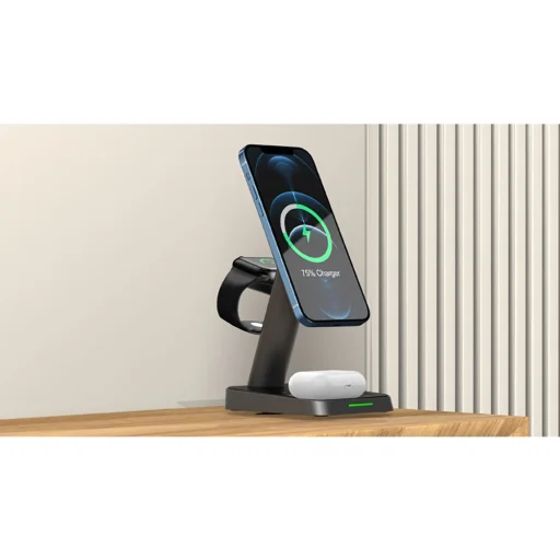 Tech-Protect W68 3 az 1-ben vezeték nélküli töltőállomás MagSafe kompatibilis fekete - 6