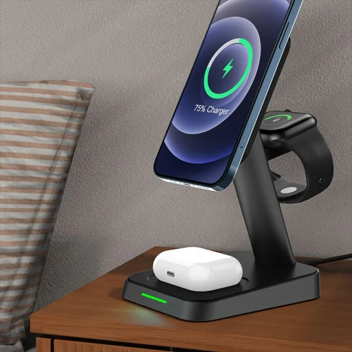 Tech-Protect W68 3 az 1-ben vezeték nélküli töltőállomás MagSafe kompatibilis fekete - 5