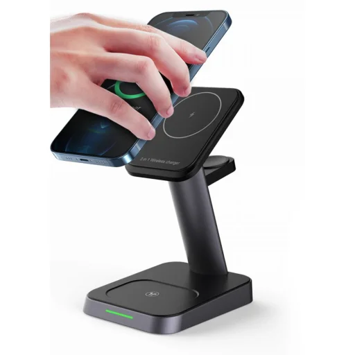 Tech-Protect W68 3 az 1-ben vezeték nélküli töltőállomás MagSafe kompatibilis fekete - 2