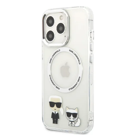 iPhone 13 Pro Karl Lagerfeld Karl és Choupette MagSafe kompatibilis tok átlátszó (KLHMP13LHKCT) - 1