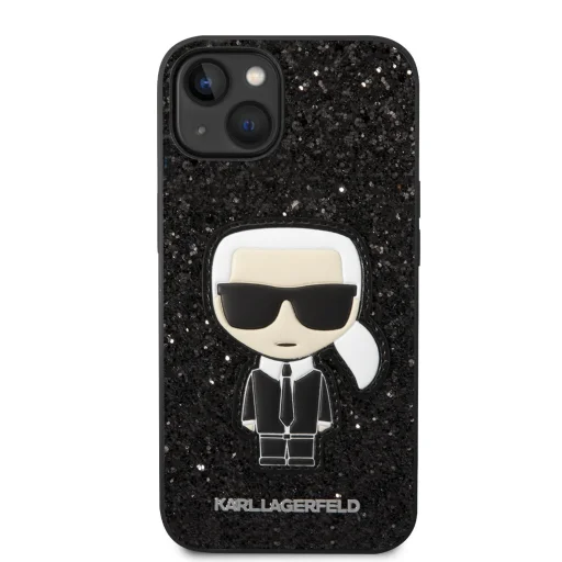 iPhone 14 Plus Karl Lagerfeld Glitter Flakes Ikonik tok fekete (KLHCP14MGFKPK) - 5