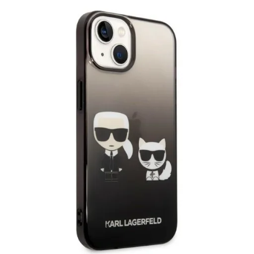iPhone 14 Plus Karl Lagerfeld Gradient Karl és Choupette tok fekete (KLHCP14MTGKCK) - 6