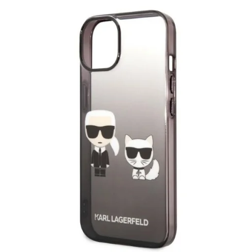 iPhone 14 Plus Karl Lagerfeld Gradient Karl és Choupette tok fekete (KLHCP14MTGKCK) - 2