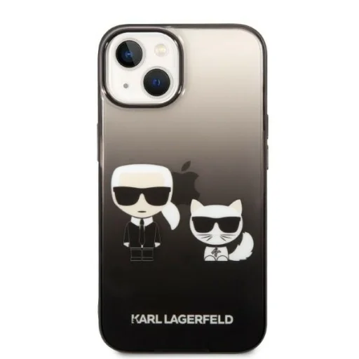 iPhone 14 Plus Karl Lagerfeld Gradient Karl és Choupette tok fekete (KLHCP14MTGKCK) - 1