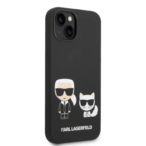iPhone 14 Karl Lagerfeld  Karl és Choupette szilikon tok fekete (KLHCP14SSSKCK) - 4