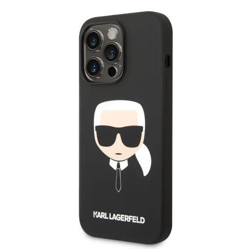 iPhone 14 Pro Karl Lagerfeld Karl Head MagSafe szilikon tok fekete (KLHMP14LSLKHBK) - 1