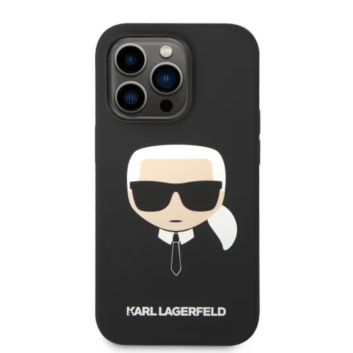 iPhone 14 Pro Karl Lagerfeld Karl Head MagSafe szilikon tok fekete (KLHMP14LSLKHBK) - 4