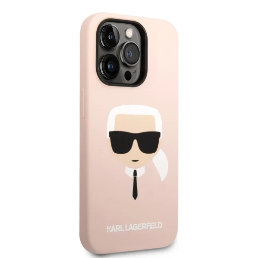 iPhone 14 Pro Karl Lagerfeld Karl Head MagSafe szilikon tok rózsaszín (KLHMP14LSLKHLP) - 5