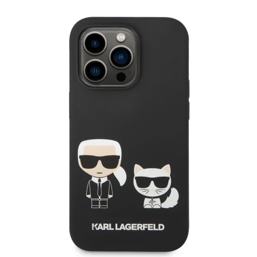 iPhone 14 Pro Max Karl Lagerfeld  Karl és Choupette szilikon tok fekete (KLHCP14XSSKCK) - 6