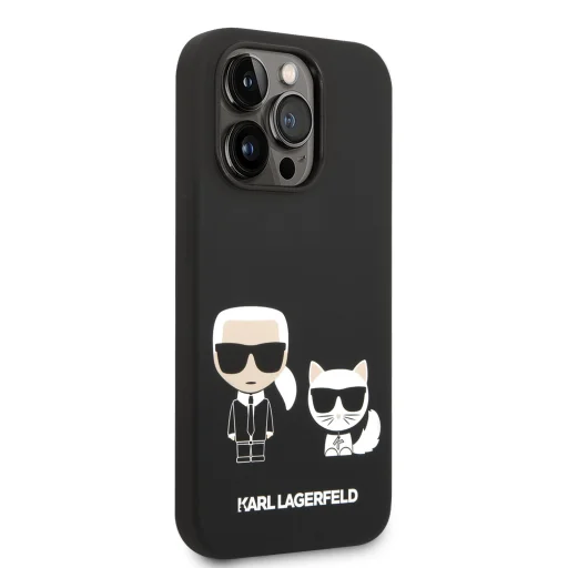 iPhone 14 Pro Max Karl Lagerfeld  Karl és Choupette szilikon tok fekete (KLHCP14XSSKCK) - 3