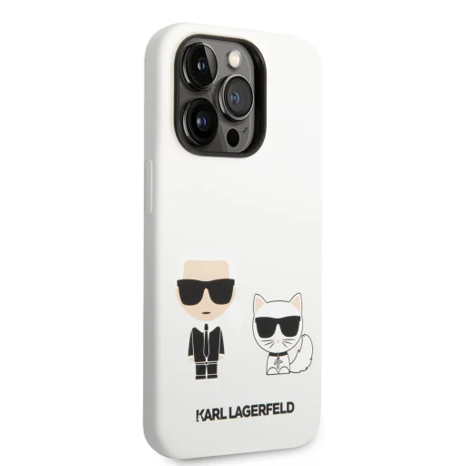 iPhone 14 Pro Max Karl Lagerfeld  Karl és Choupette szilikon tok fehér (KLHCP14XSSKCW) - 6