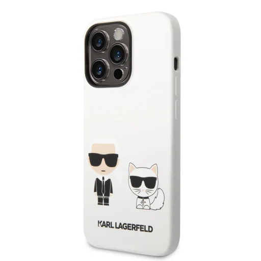 iPhone 14 Pro Max Karl Lagerfeld  Karl és Choupette szilikon tok fehér (KLHCP14XSSKCW) - 1