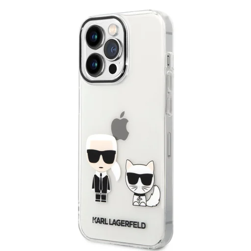 iPhone 14 Pro Karl Lagerfeld PC/TPU Ikonik Karl és Choupette tok átlátszó (KLHCP14LCKTR) - 1