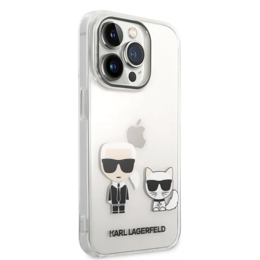 iPhone 14 Pro Karl Lagerfeld PC/TPU Ikonik Karl és Choupette tok átlátszó (KLHCP14LCKTR) - 6