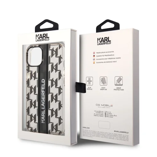 iPhone 14 Pro Karl Lagerfeld Monogram Vertical Stripe tok fekete (KLHCP14LHKLSPCK) - 4