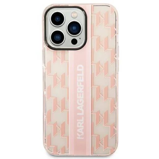 iPhone 14 Pro Karl Lagerfeld Monogram Vertical Stripe tok rózsaszín (KLHCP14LHKLSPCP) - 2