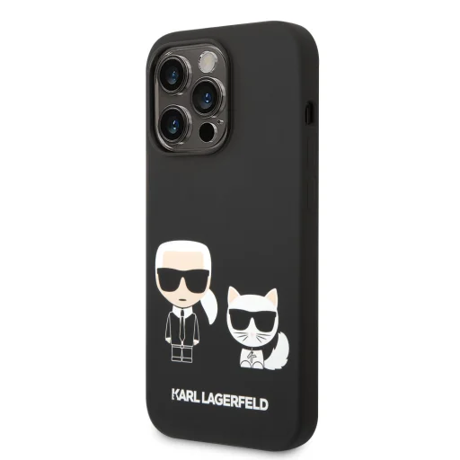 iPhone 14 Pro Max Karl Lagerfeld  Karl és Choupette szilikon tok fekete (KLHCP14XSSKCK) - 1