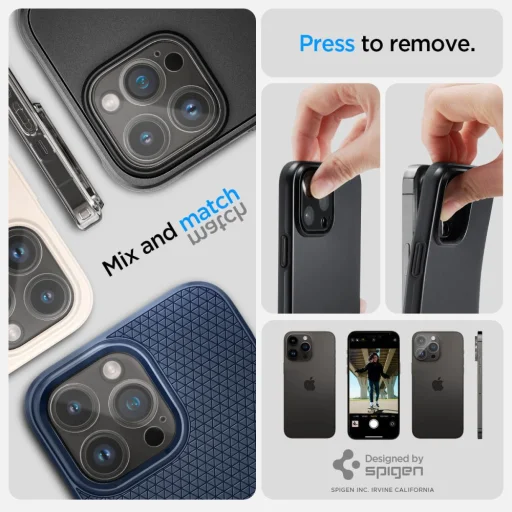 iPhone 14 Pro / 14 Pro Max / 15 Pro / 15 Pro Max Spigen Optik.TR 2x kameralencsevédő 9H üveg (AGL05228) - 1