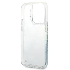 iPhone 14 Pro Guess Liquid Glitter Flower csillámos tok zöld (GUHCP14LLFLSN)