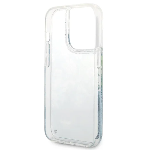 iPhone 14 Pro Guess Liquid Glitter Flower csillámos tok zöld (GUHCP14LLFLSN) - 1