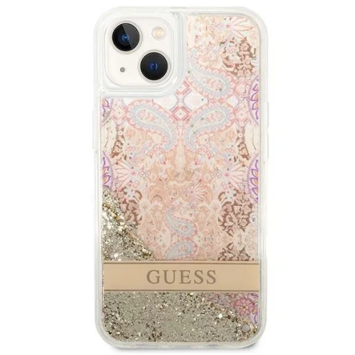 iPhone 14 Plus Guess Paisley Liquid Glitter tok arany (GUHCP14MLFLSD) - 3