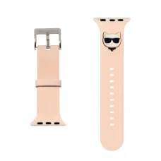 Apple Watch 4/5/6/7/8/SE/Ultra (42/44/45/49mm) Karl Lagerfeld Choupette Head óraszíj rózsaszín (KLAWLSLCP)