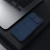 iPhone 14 Nillkin Qin Pro bőr fliptok kék kameralencse védővel thumbnail
