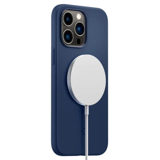 iPhone 14 Pro Max Spigen Silicone Fit MagSafe-kompatibilis tok tengerészkék (ACS04847) - 8