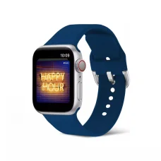 Apple Watch 4/5/6/7/8/SE (38/40/41mm) szilikon csatos óraszíj éjkék Alphajack