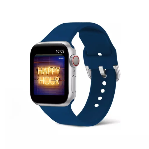 Apple Watch 4/5/6/7/8/SE (38/40/41mm) szilikon csatos óraszíj éjkék Alphajack - 1