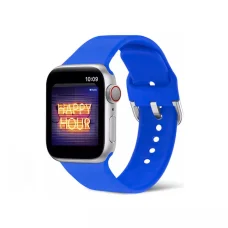 Apple Watch 4/5/6/7/8/SE (38/40/41mm) szilikon csatos óraszíj zafírkék Alphajack