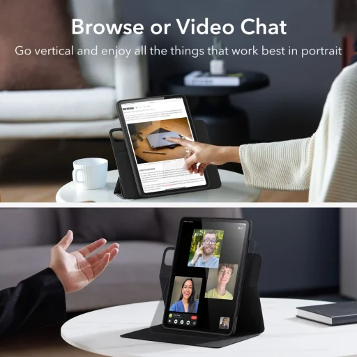 iPad Pro 11 2021/2022 ESR Rebound Hybrid tok fekete - 5